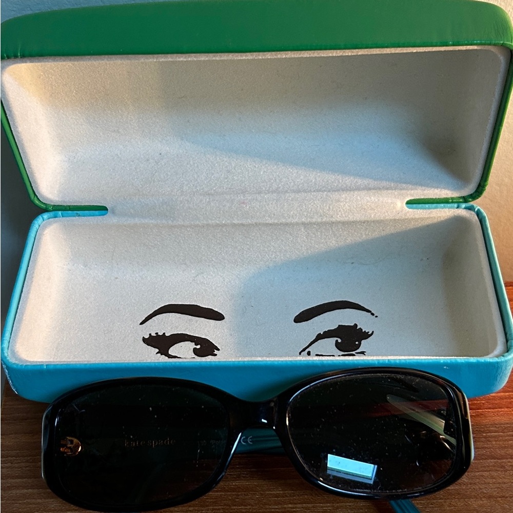 kate spade Black Sunglasses with Turquoise Case